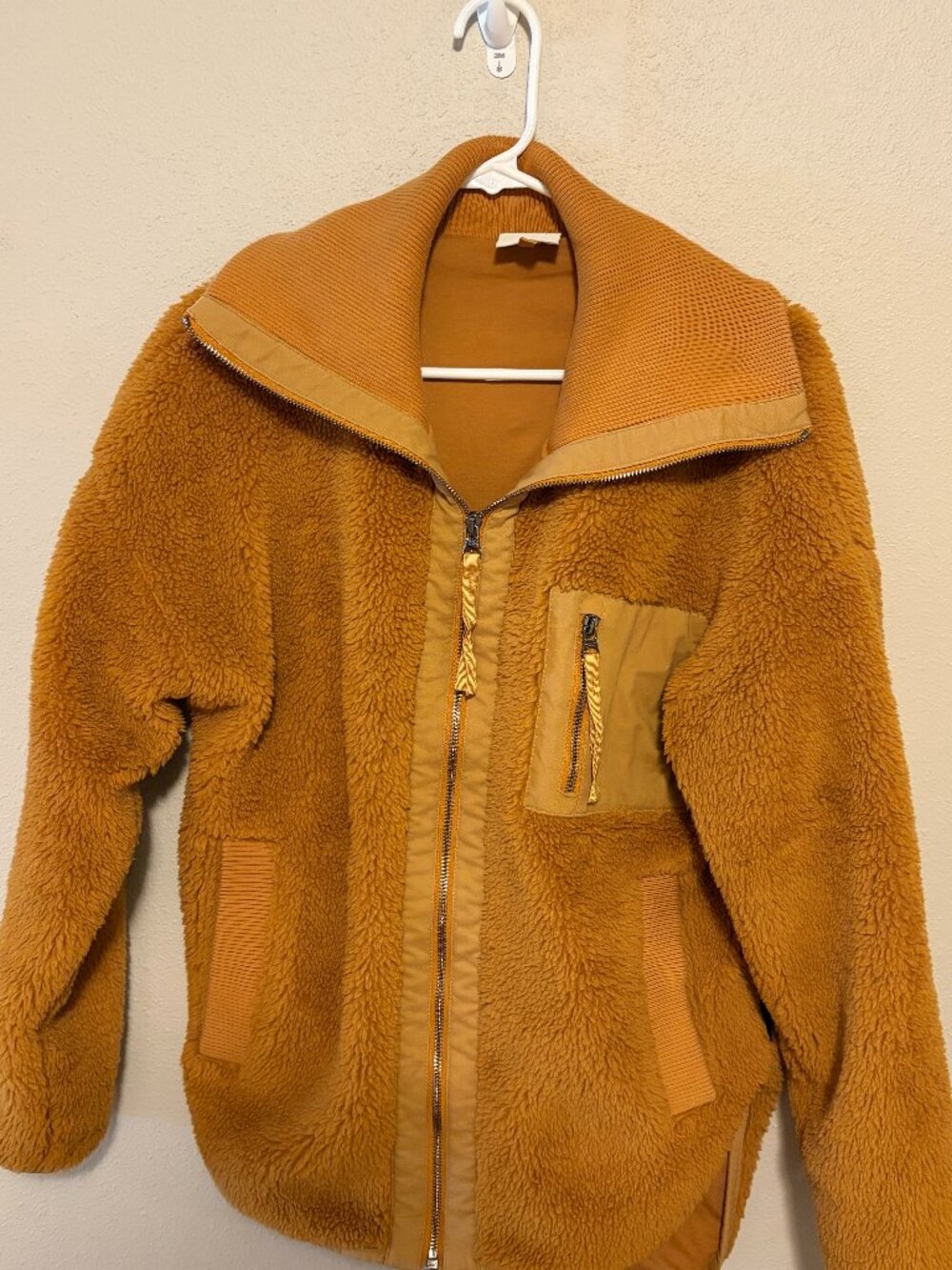 Varley Myla Zip-Through Sherpa Fleece Jacket Buckthorn Brown Mesa M
